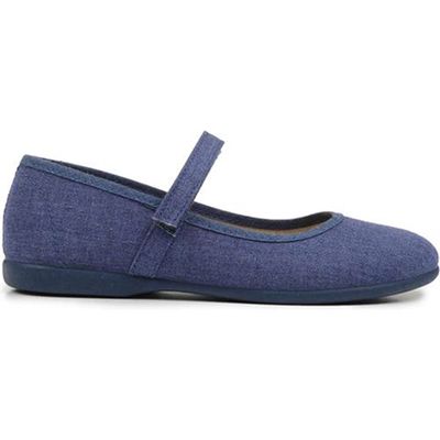 CHILDRENCHIC Mary Jane Canvas Sneaker in Denim Blue