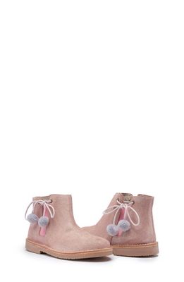 CHILDRENCHIC Pompom Chelsea Boot in Dusty Rose