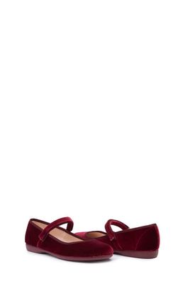 CHILDRENCHIC Velvet Mary Jane Shoe in Burgundy 