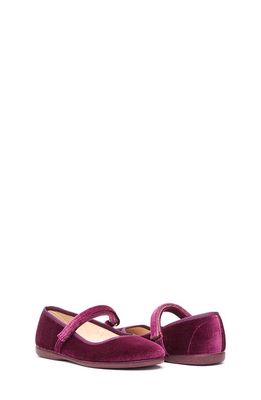 CHILDRENCHIC Velvet Mary Jane Shoe in Plum 