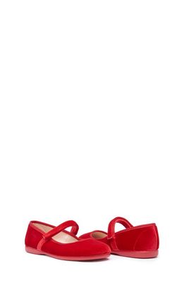 CHILDRENCHIC Velvet Mary Jane Shoe in Red