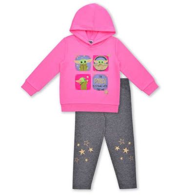 Children's Apparel Network Toddler Grogu Pink/Gray The Mandalorian Pullover Hoodie & Leggings Set