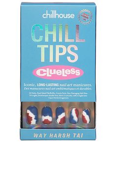 Chillhouse Way Harsh Tai Chill Tips Press-On Nails in Blue.