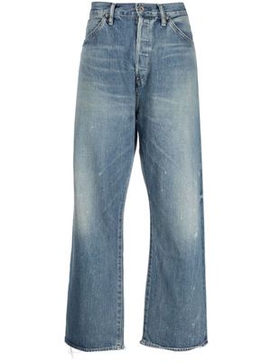Chimala wide-leg washed cotton jeans - Blue