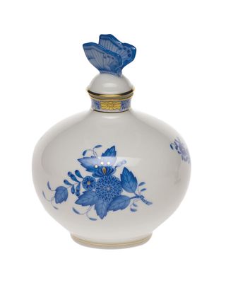 Chinese Bouquet Blue Perfume Bottle with Butterfly