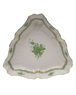 Chinese Bouquet Green Triangle Dish