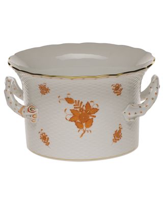 Chinese Boutique Rust Cache Pot with Handles