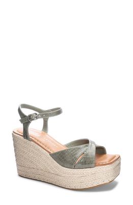 Chinese Laundry Niamh Croco Espadrille Wedge Sandal in Olive