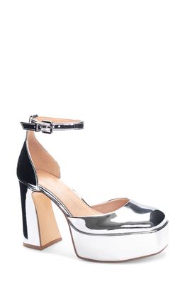 Chinese Laundry Perley Platform Ankle Strap Pump in Silver
