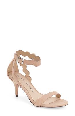 Chinese Laundry 'Rubie' Scalloped Ankle Strap Sandal in Dark Nude