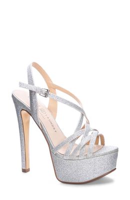 Chinese Laundry Teaser2 Glitter Platform Sandal in Silver 