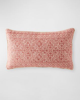 Chinoiserie Embroidered Pillow, 24" x 16"