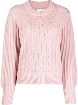 Chinti and Parker cable-knit crew-neck jumper - Pink