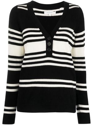 Chinti & Parker Camille striped knitted top - Black