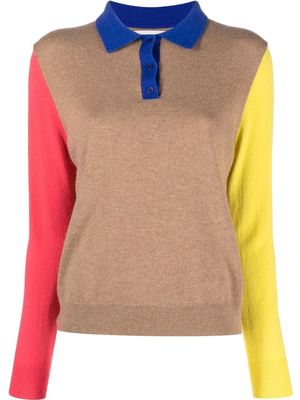 Chinti and Parker colour-block knitted polo shirt - Neutrals