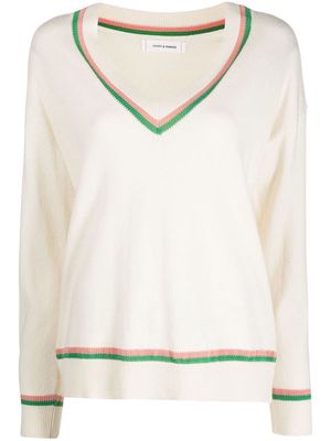 Chinti and Parker contrast-trim knitted sweater - Neutrals