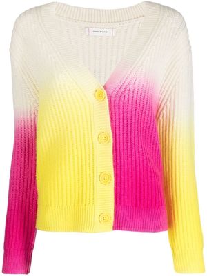 Chinti and Parker dip-dye ribbed knit cardigan - White