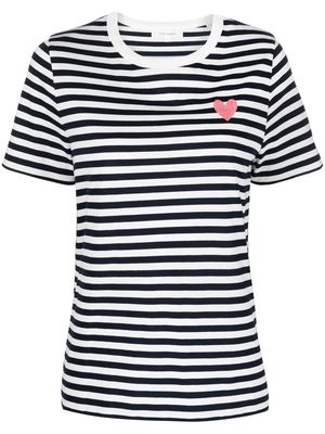 Chinti and Parker embroidered-design short-sleeve top - Blue