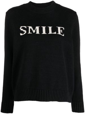 Chinti and Parker graphic-print knitted jumper - Black