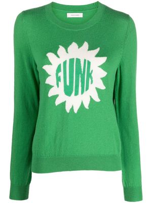 Chinti and Parker graphic-print knitted jumper - Green