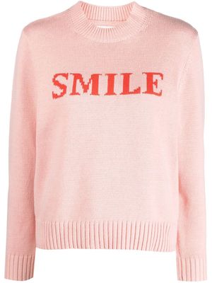 Chinti and Parker graphic-print knitted jumper - Pink