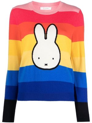 Chinti and Parker Miffy rainbow-stripe jumper - Pink