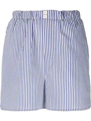 Chinti and Parker pinstriped button-detail shorts - White