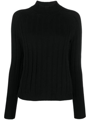Chinti and Parker ribbed-knit funnel jumper - Black