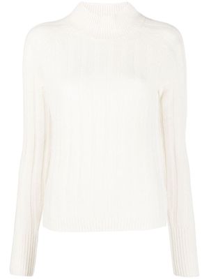 Chinti and Parker ribbed-knit funnel-neck jumper - Neutrals