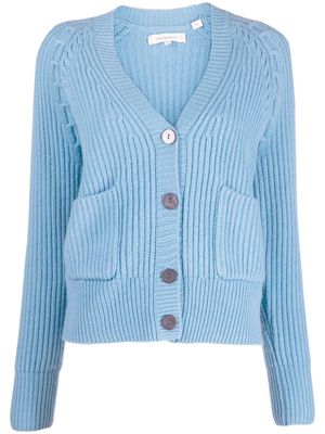 Chinti and Parker ribbed-knit V-neck cardigan - Blue