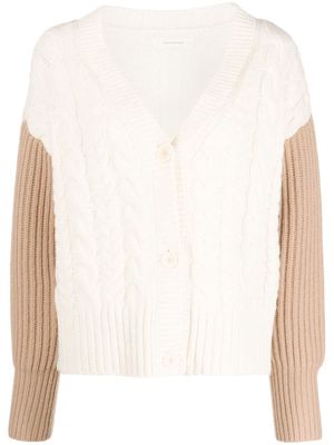 Chinti and Parker ribbed-sleeves wool cardigan - Neutrals