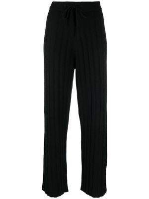 Chinti and Parker ribbed wide-leg track pants - Black