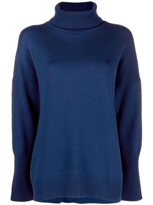 Chinti and Parker roll-neck oversized cashmere jumper - Blue