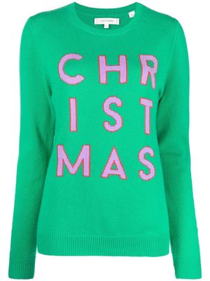 Chinti and Parker slogan-print knitted sweater - Green