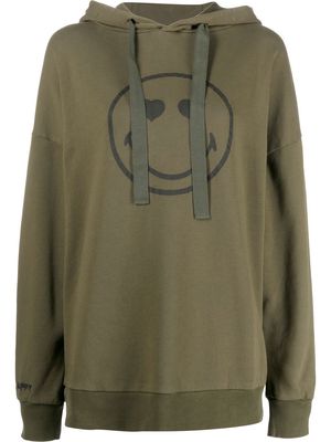 Chinti and Parker smiley-print hoodie - Green