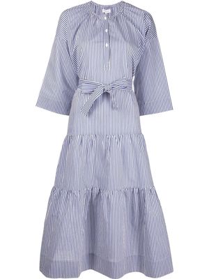 Chinti and Parker striped tiered belted dress - White