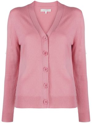 Chinti and Parker V-neck wool-cashmere cardigan - Pink