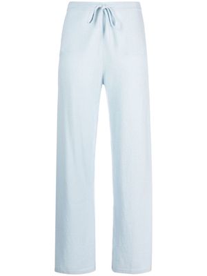 Chinti and Parker wide-leg knitted cashmere track pants - Blue