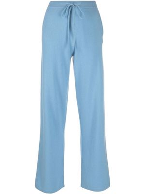 Chinti and Parker wide-leg knitted track pants - Blue