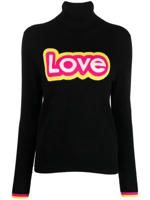 Chinti and Parker x Barbie Love intarsia-knit roll-neck sweater - Black