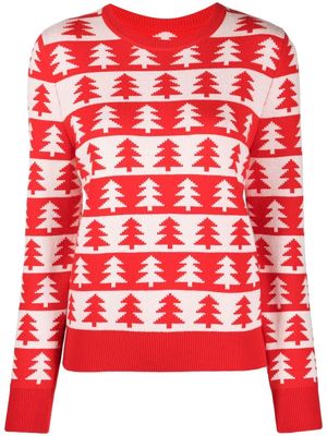 Chinti and Parker Xmas-tree print jumper - Red