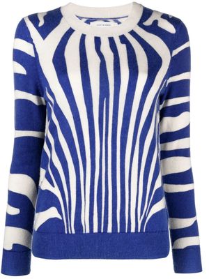 Chinti and Parker zebra-pattern crew neck jumper - Grey