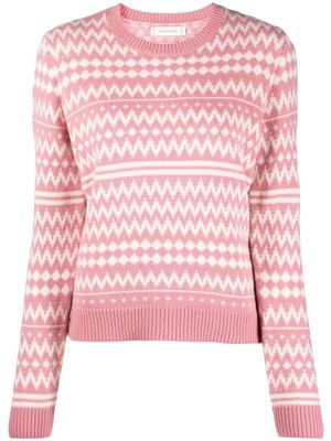 Chinti and Parker zigzag-intarsia sweater - Pink