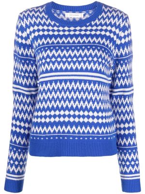 Chinti and Parker zigzag pattern intarsia jumper - White