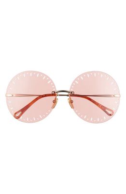 Chloe 63mm Oversize Round Sunglasses in Gold 2