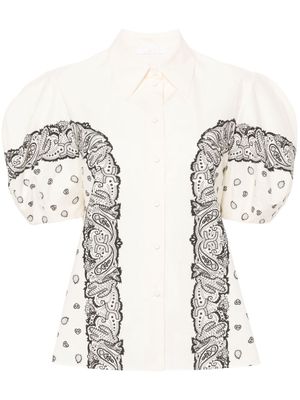 Chloé bandana-print cotton blouse - Neutrals