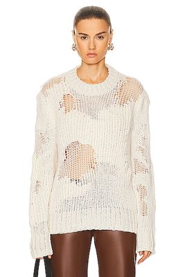 Chloe Distressed Sweater in Ivory