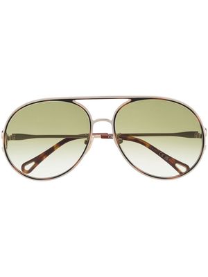 Chloé Eyewear Austine oversized sunglasses - Gold