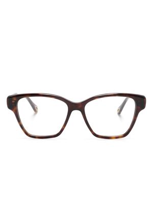 Chloé Eyewear Gayia rectangle-frame glasses - Brown