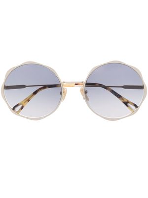 Chloé Eyewear geometrical-shaped round frame glasses - Gold